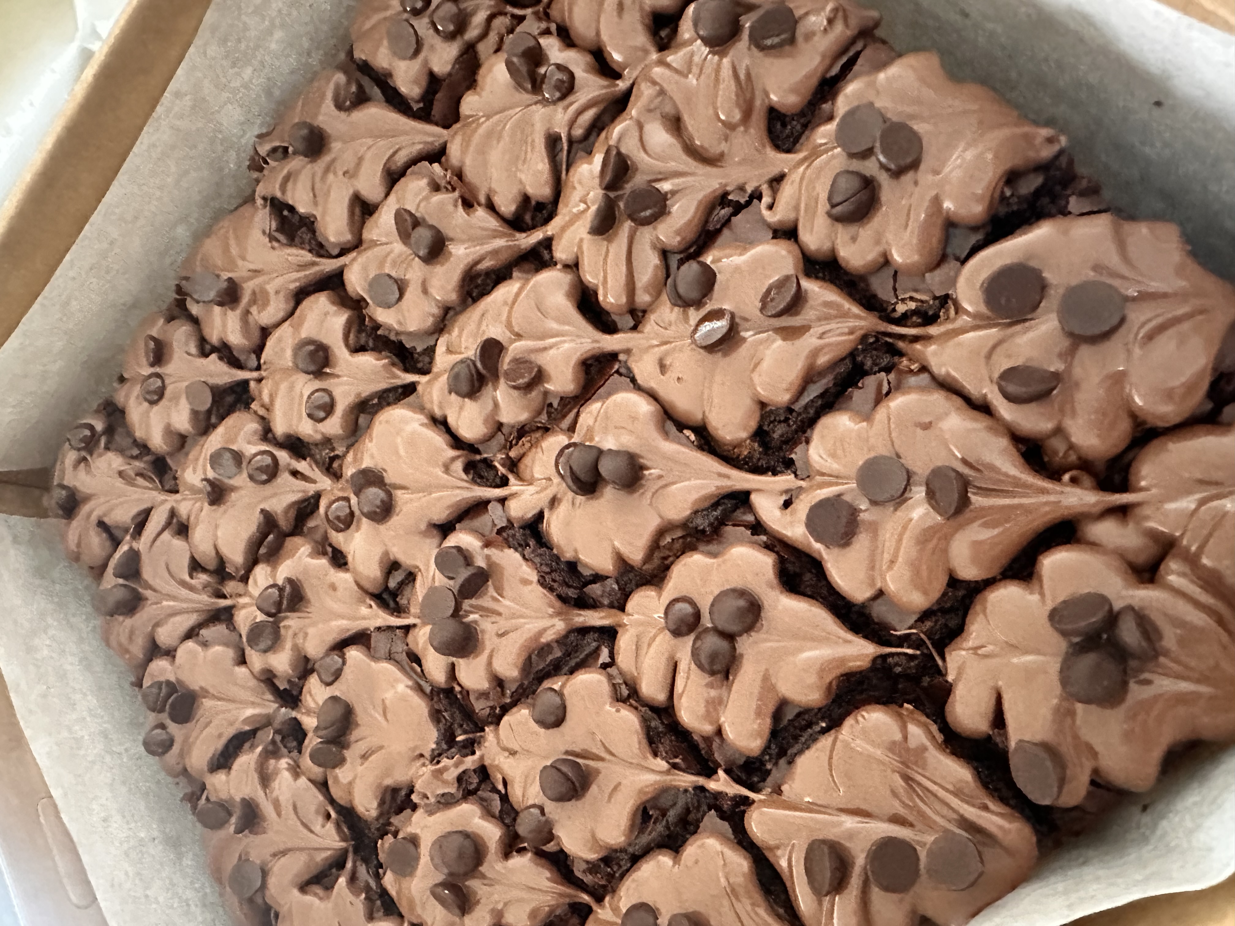 Fudgy Brownies w/ nutella toppings [8x8inch] 36 pcs