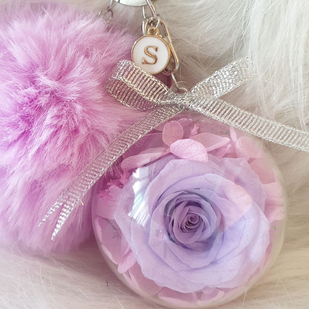 Preserved flower bag charm