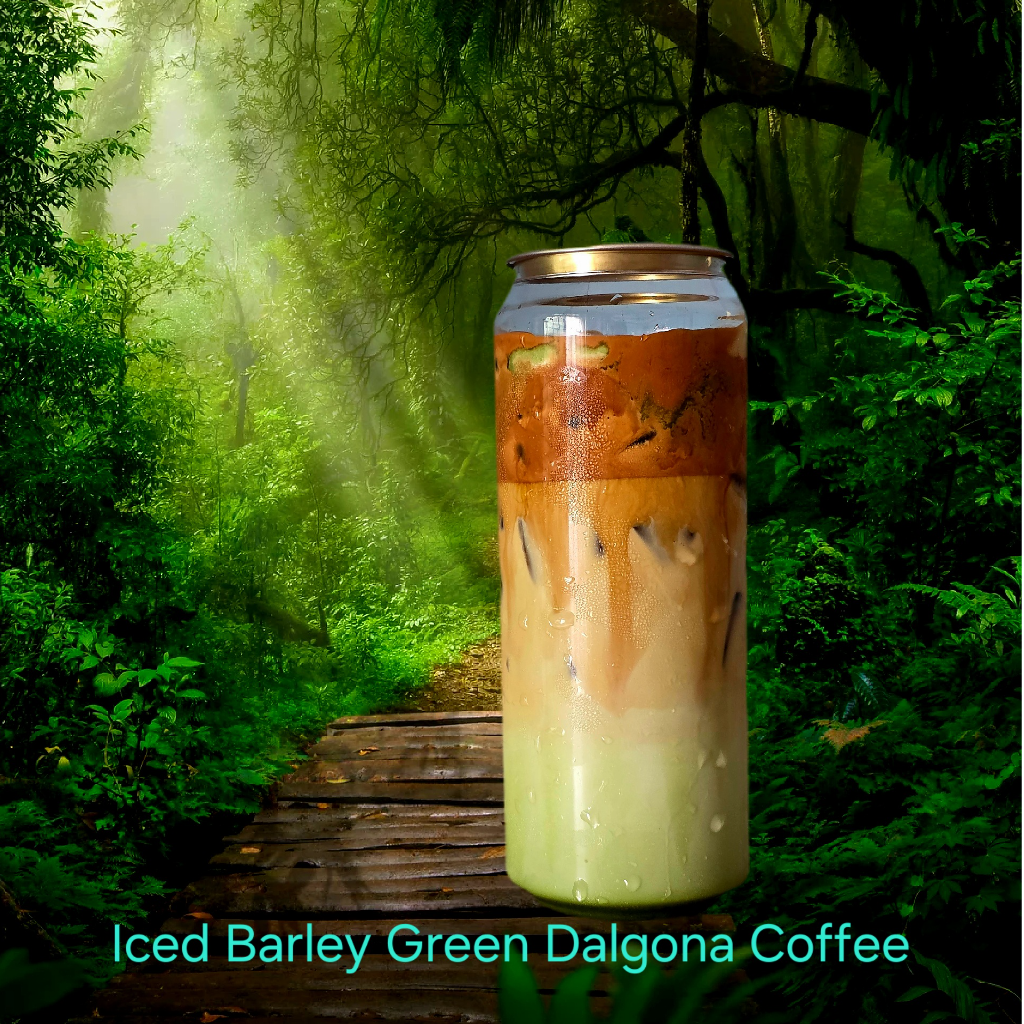 Iced Barley Green Dalgona coffee (330ml)