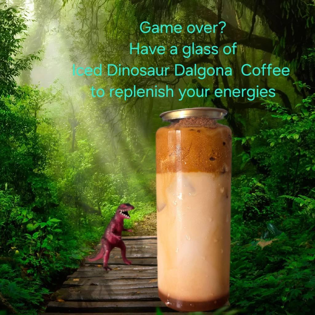 Iced Dinosaur Dalgona Coffee (500ml)