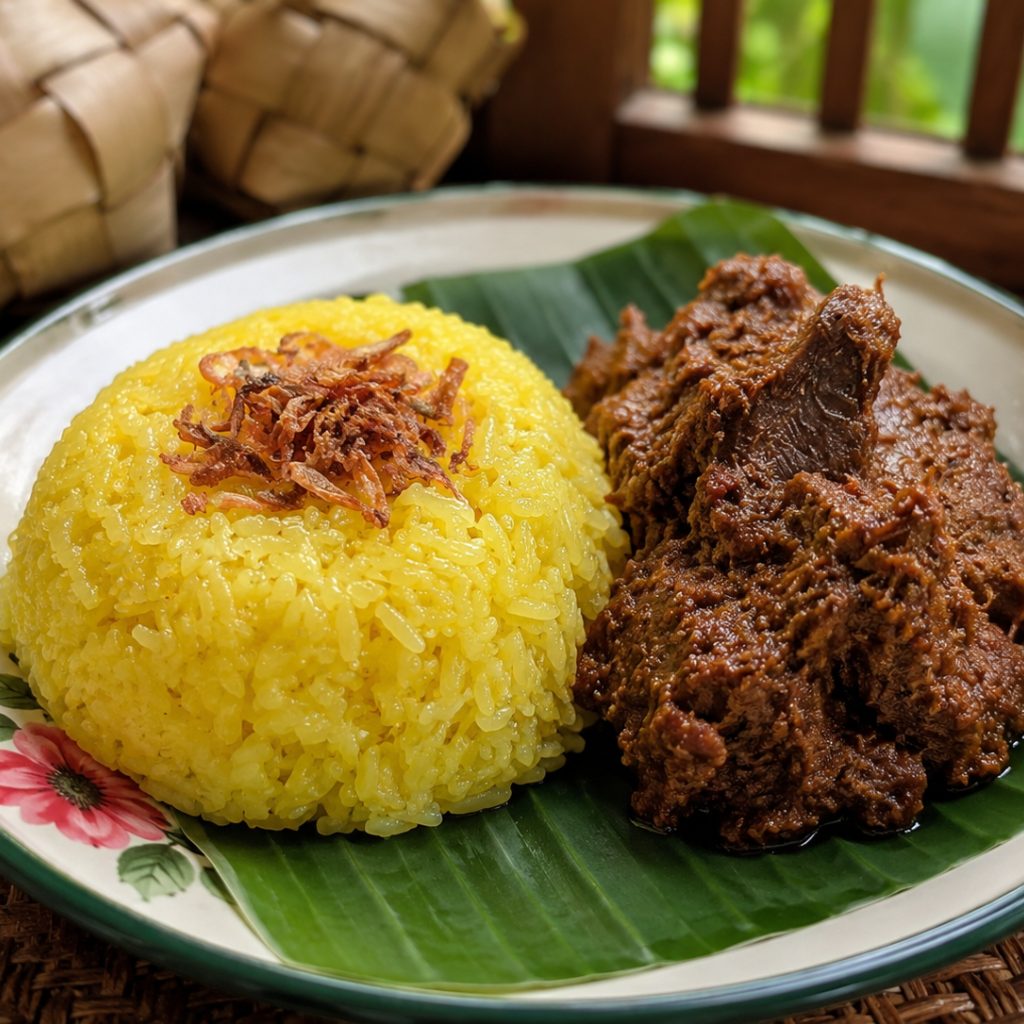 Pulut Kuning & Rendang Daging