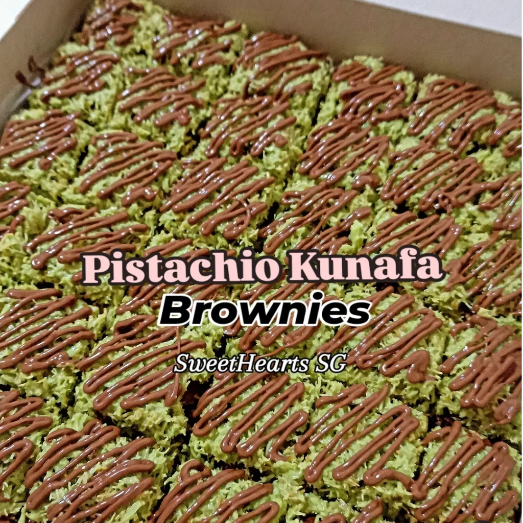 Pistachio Kunafa Brownies