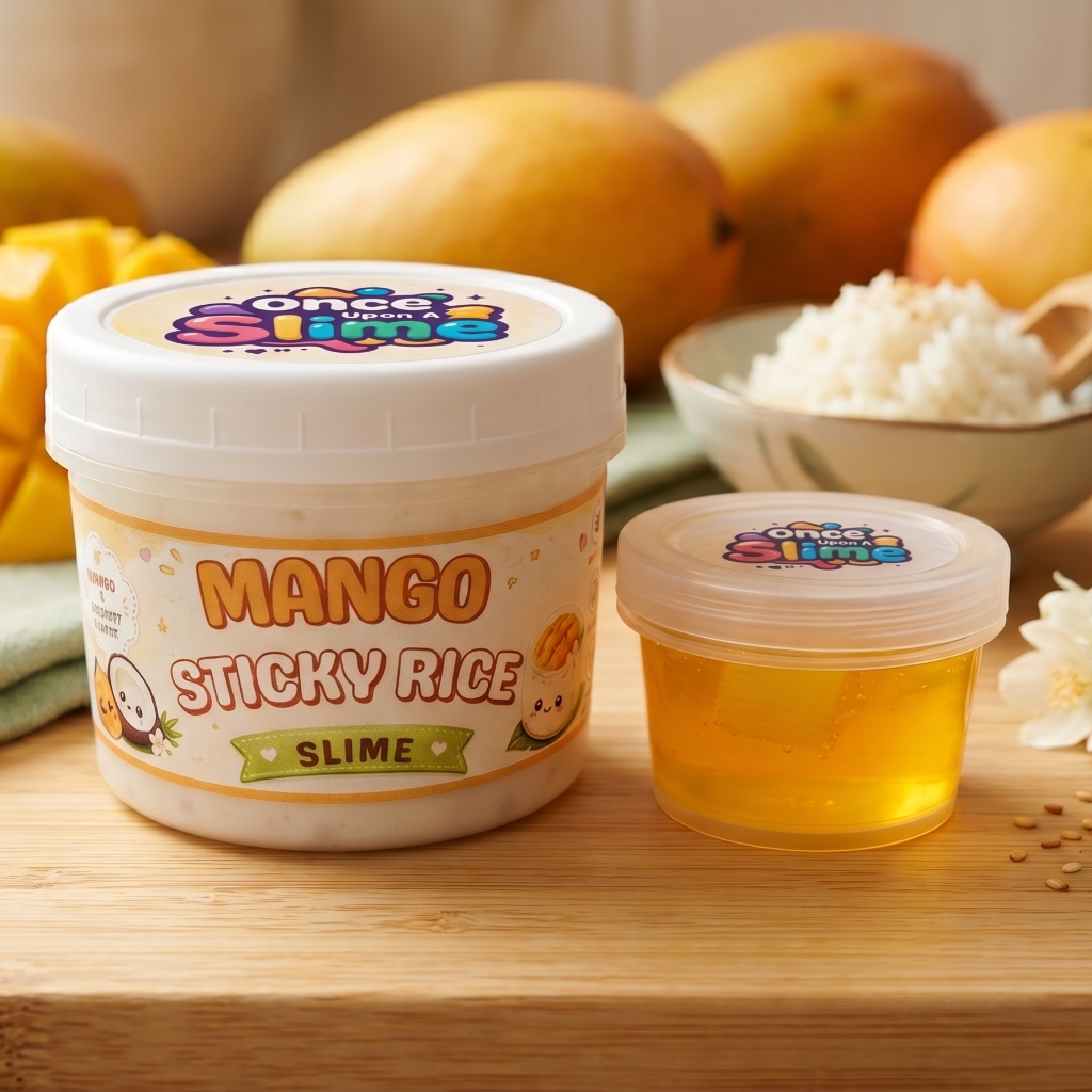 [Borax-Free] Mango Sticky Rice Slime Set | Mango Jelly Cube + Slushee Bead Slime | SG Ready Stock