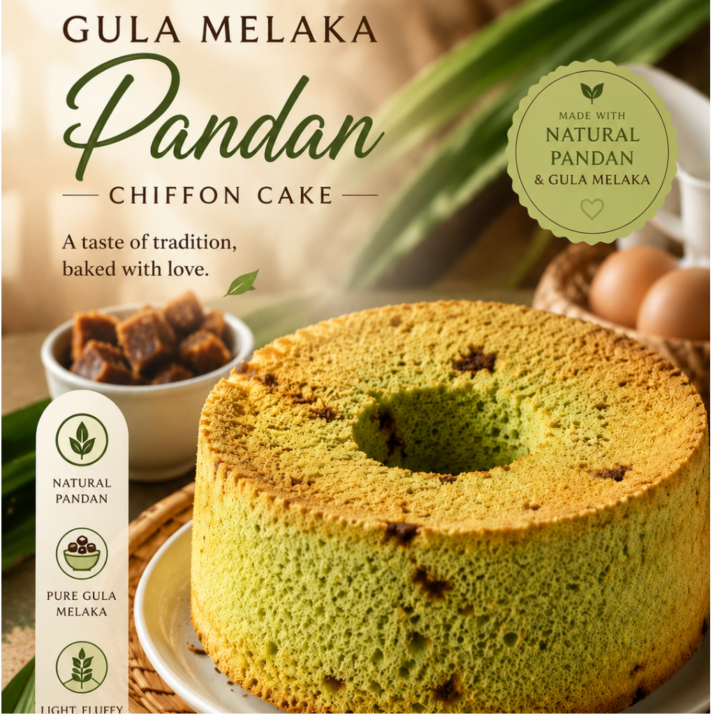 Gula Melaka Pandan Chiffon Cake
