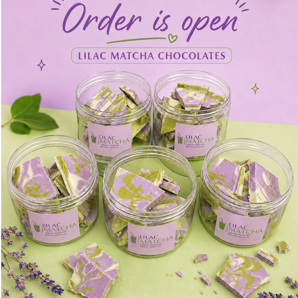Lilac Matcha Chocolates