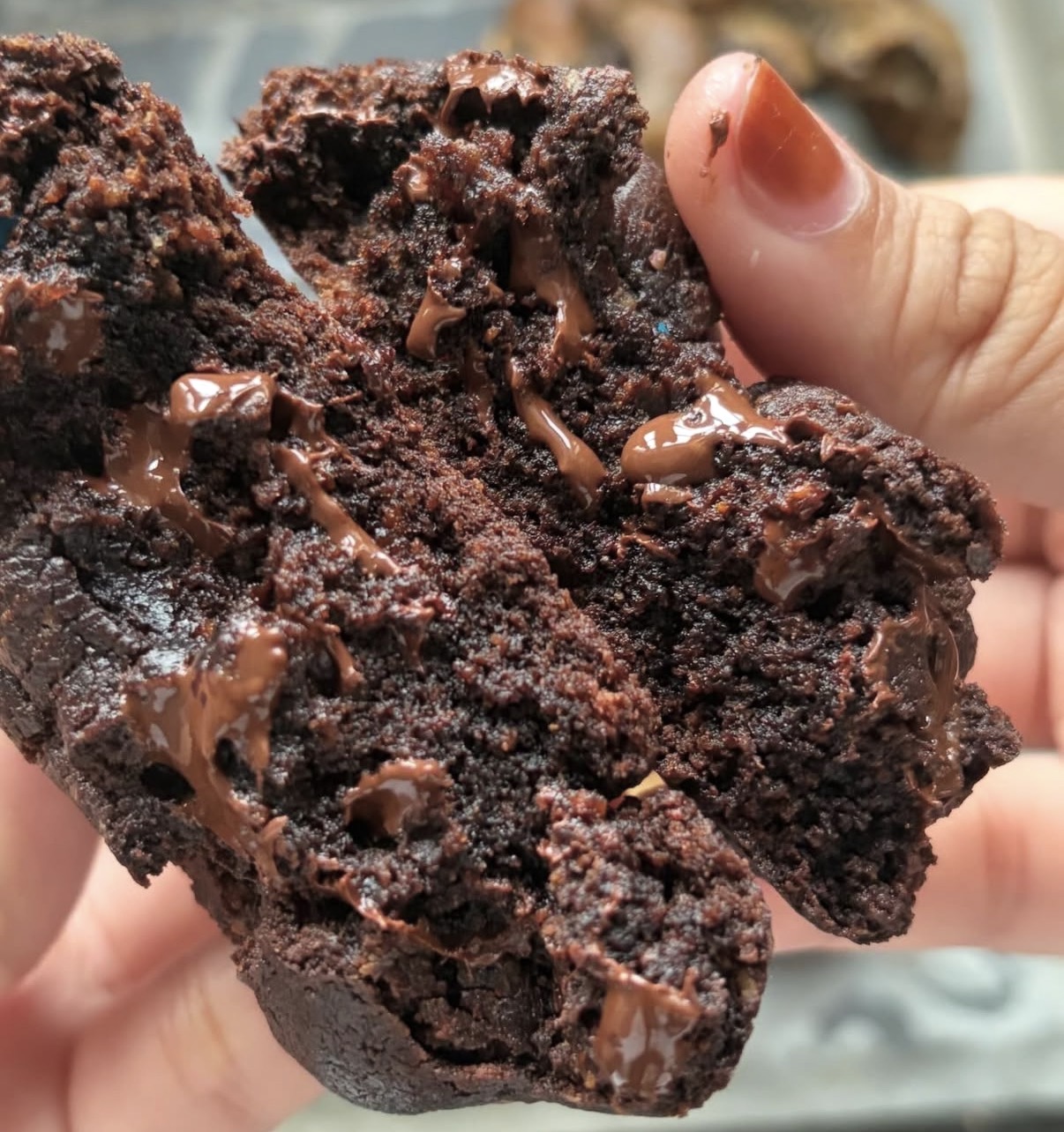 Dark choc chip cookie