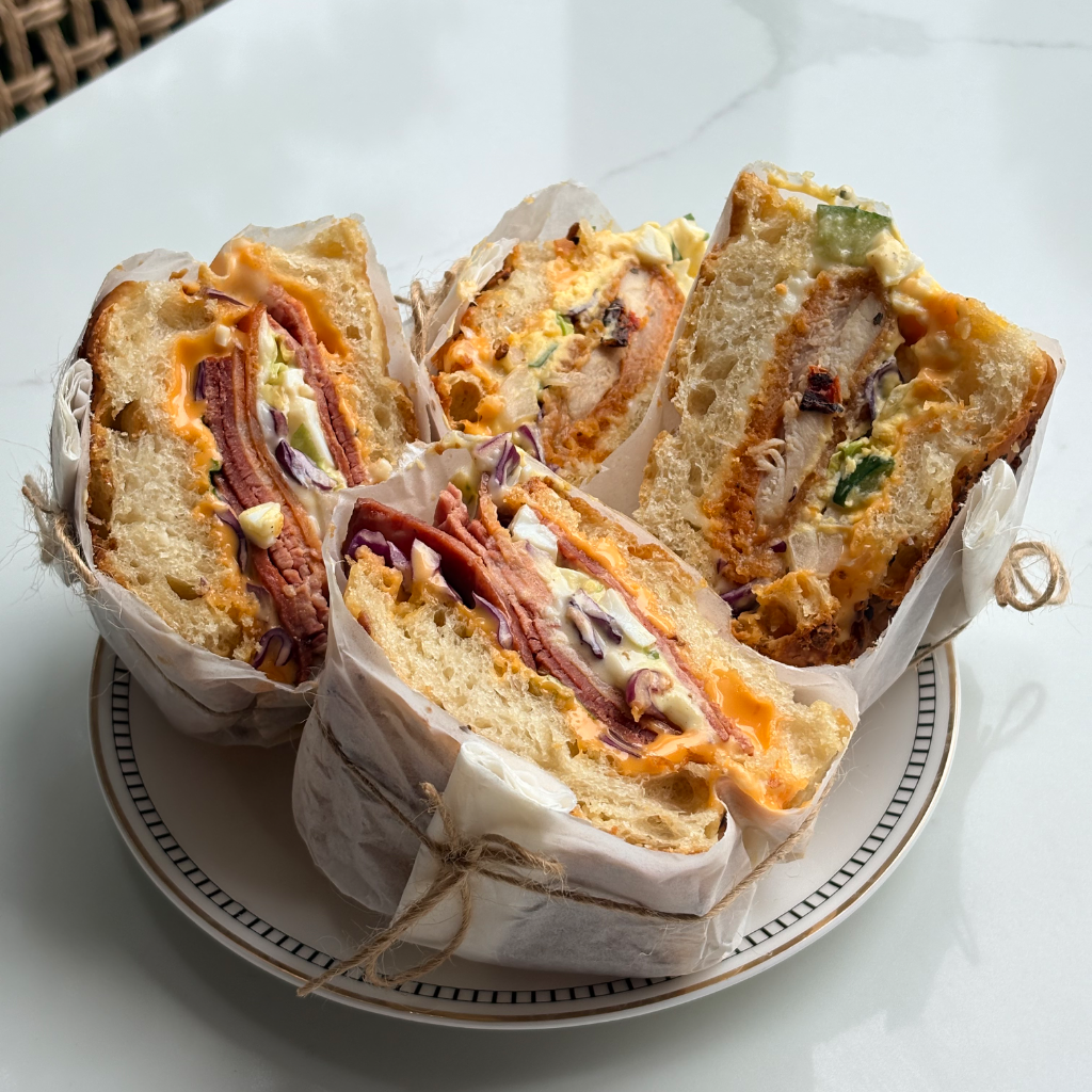Spicy Chicken w Egg Mayo Focaccia Sandwich