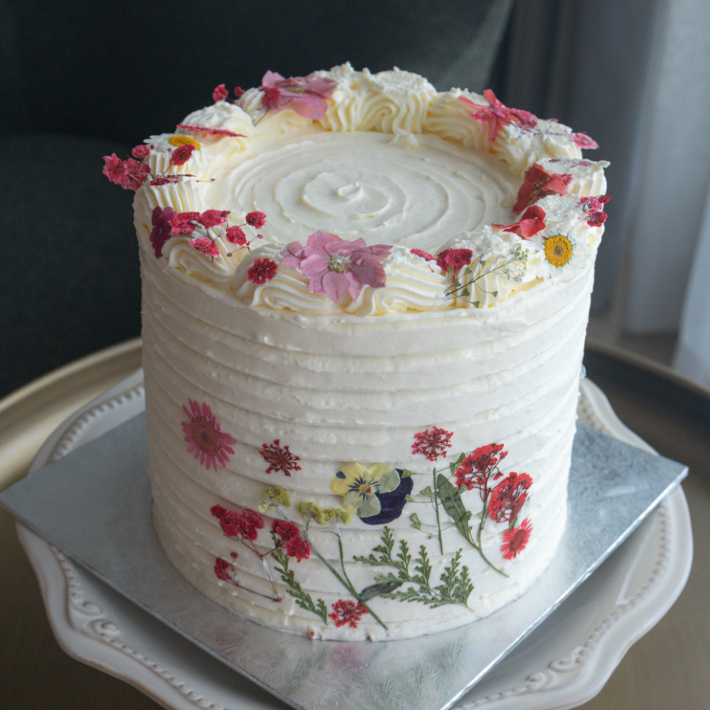 Artificial flowers 6” Cake