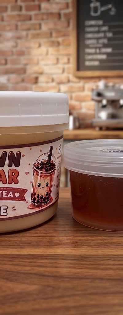 Borax-Free] Brown Sugar Bubble Tea Slime Set | Thick Glossy Tea + Clear Brown Sugar Slime | SG Ready Stock