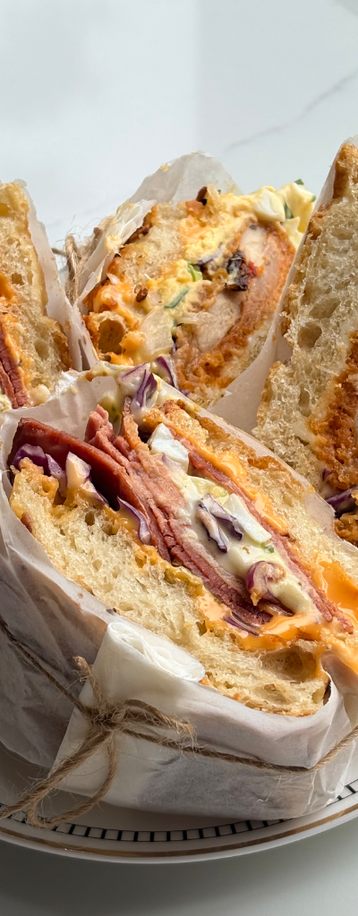 Spicy Chicken w Egg Mayo Focaccia Sandwich